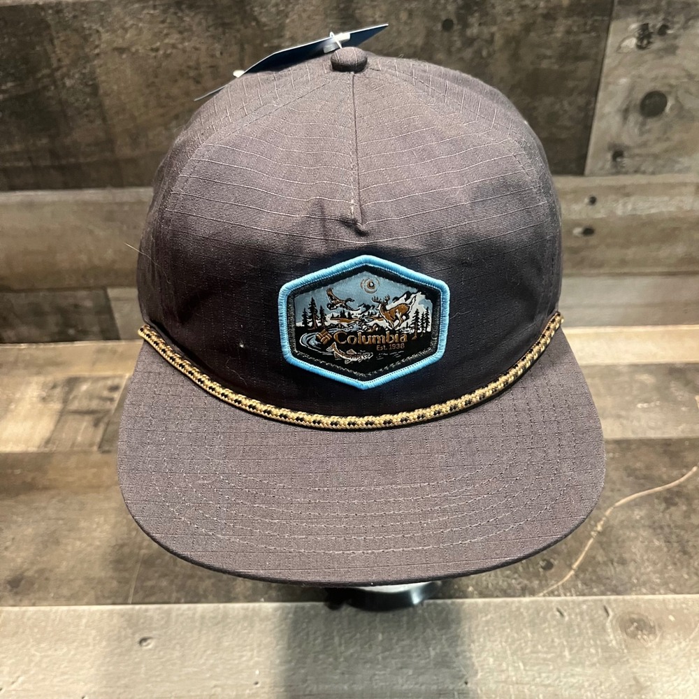 Columbia Sportswear Ripstop Snapback Hat Grey Wildlife Patch CS3469-013 OS